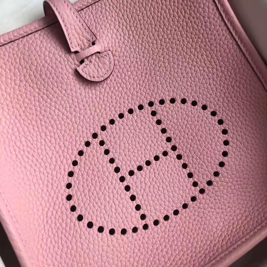 Hermes Evelyne 16 Amazone TPM Shoulder Bag In Pink Clemence Leather